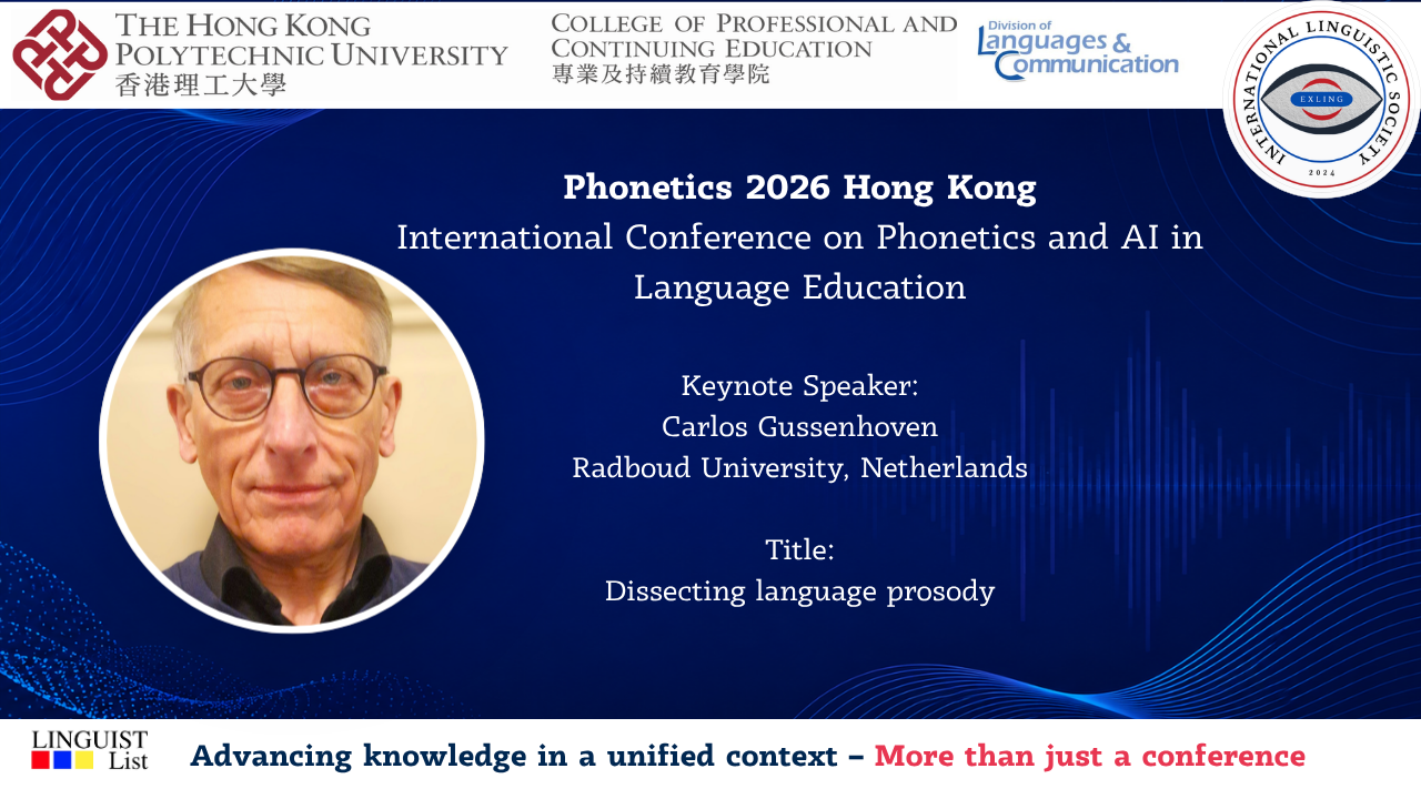 Carlos Gussenhoven Hong Kong 2026